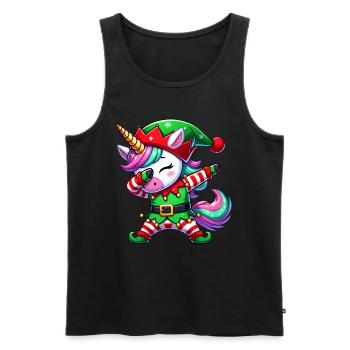 Christmas Unicorn Elf Funny Unicorn Women - Men's Premium Organic Tank Top - black - Front - AI Model Male 178 light (178cm)