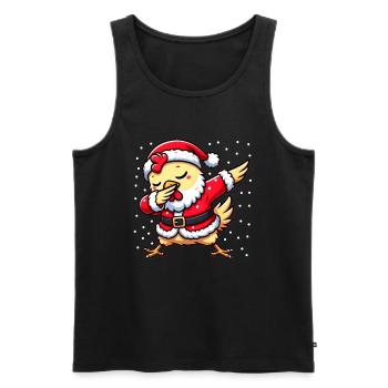 Christmas Chicken Santa Funny Chicken Lover - Men's Premium Organic Tank Top - black - Front - AI Model Male 178 light (178cm)