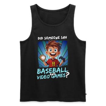 11th Birthday Baseball and Gaming for 11 Year Olds - Men's Premium Organic Tank Top - black - Front - Michal (187cm)