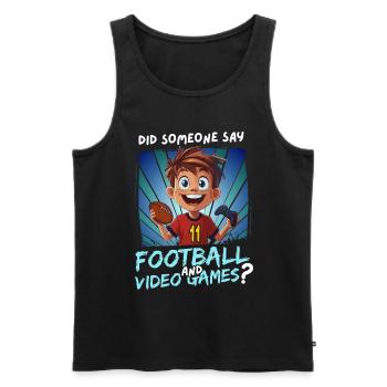 11th Birthday Football and Gaming for 11 Year Olds - Men's Premium Organic Tank Top - black - Front - Michal (187cm)