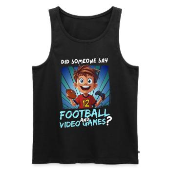 12th Birthday Football and Gaming for 12 Year Olds - Men's Premium Organic Tank Top - black - Front - Michal (187cm)