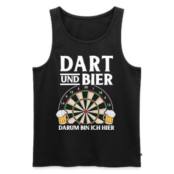Cadeau de fléchettes Jeu de fléchettes Bullseye - Débardeur bio Premium Homme - noir - Devant - AI Model Male 178 light (178cm)
