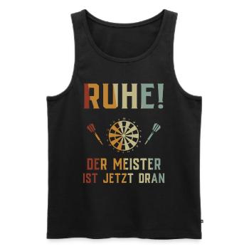 Cadeau de fléchettes Jeu de fléchettes Bullseye - Débardeur bio Premium Homme - noir - Devant - Michal (187cm)