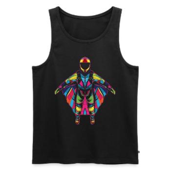Wingsuit Flying Wingsuit Aviateur Saut en parachute - Débardeur bio Premium Homme - noir - Devant - Michal (187cm)