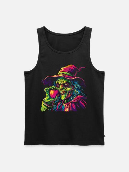Witch Apple Halloween Spooky Popart - Men's Premium Organic Tank Top - black