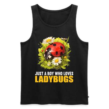 Ladybug Marienkäfer - Men's Premium Organic Tank Top - black - Front - AI Model Male 178 light (178cm)