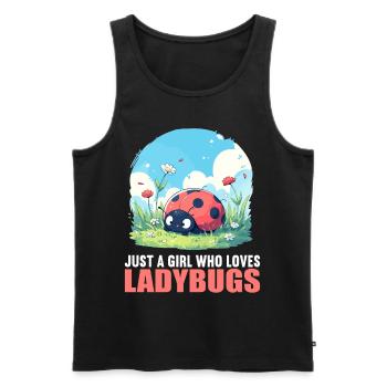 Ladybug Marienkäfer - Men's Premium Organic Tank Top - black - Front - AI Model Male 178 light (178cm)