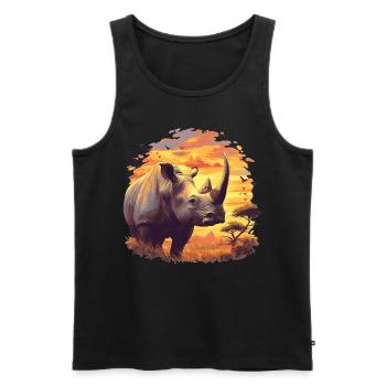 Rhino Rhinos Rhino - Men's Premium Organic Tank Top - black - Front - Michal (187cm)