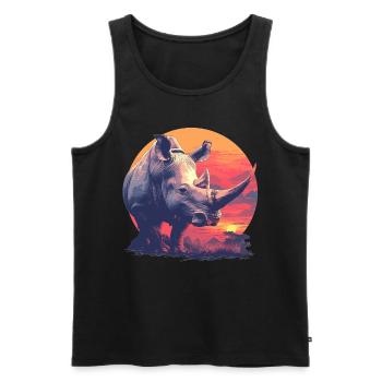 Rhino Rhinos Rhino - Men's Premium Organic Tank Top - black - Front - Michal (187cm)
