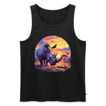 Rhino Rhinos Rhino - Débardeur bio Premium Homme - noir - Devant - Michal (187cm)