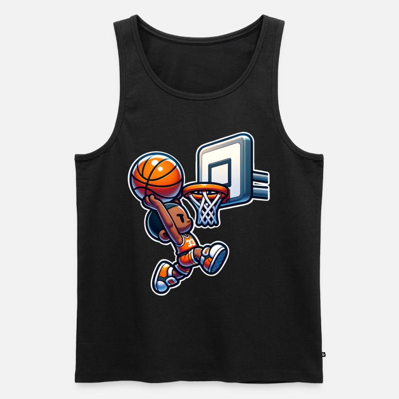 Basketball Dunking - Männer Premium Bio Tank Top - Schwarz
