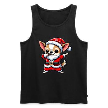 Christmas Chihuahua Santa Funny Chihuahua - Men's Premium Organic Tank Top - black - Front - AI Model Male 178 light (178cm)