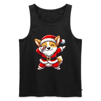 Weihnachten Corgi Santa Lustig Welsh Corgi - Männer Premium Bio Tank Top - Schwarz - Vorne - Michal (187cm)