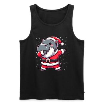 Weihnachten Hippo Santa Lustig Nilpferd Lover - Männer Premium Bio Tank Top - Schwarz - Vorne - Michal (187cm)