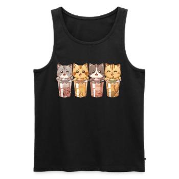 Bubble Tea Boba BubbleTea Kawaii Japan Tea Kpop - Männer Premium Bio Tank Top - Schwarz - Vorne - AI Model Male 178 light (178cm)