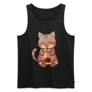 Bubble Tea Boba BubbleTea Kawaii Japan Tea Kpop - Männer Premium Bio Tank Top - Schwarz - Vorne - AI Model Male 178 light (178cm)