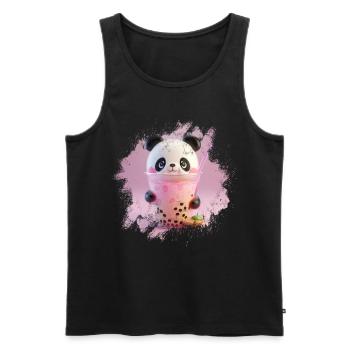 Bubble Tea Boba BubbleTea Kawaii Japan Tea Kpop - Männer Premium Bio Tank Top - Schwarz - Vorne - AI Model Male 178 light (178cm)