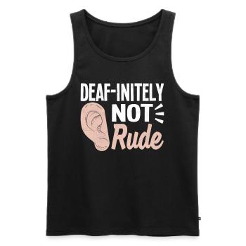 Deaf Pride ASL Gebärdensprache - Männer Premium Bio Tank Top - Schwarz - Vorne - Michal (187cm)