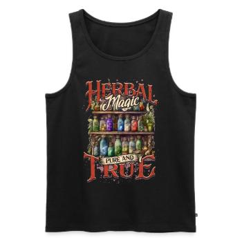 Herb Collector Herbal Magic Pure And True - Débardeur bio Premium Homme - noir - Devant - AI Model Male 178 light (178cm)