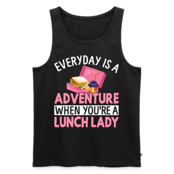 Cafeteria Worker Battery Life Adventure You're A L - Men's Premium Organic Tank Top - black - Front - Michal (187cm)