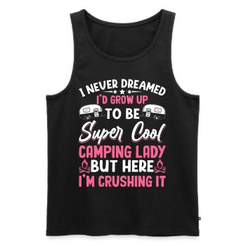 Camping Lady But Here I'm Killing It Camper Women - Männer Premium Bio Tank Top - Schwarz - Vorne - Michal (187cm)