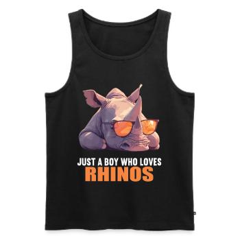 Rhino Rhinos Rhino - Men's Premium Organic Tank Top - black - Front - Michal (187cm)