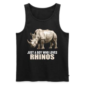 Rhino Rhinos Rhino - Men's Premium Organic Tank Top - black - Front - Michal (187cm)