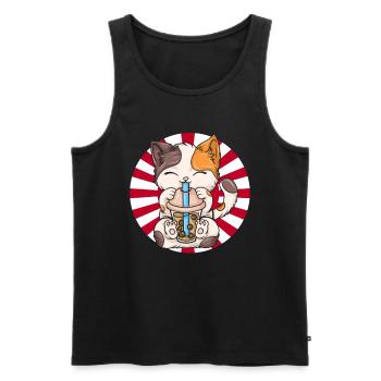 Bubble Tea Boba BubbleTea Kawaii Japan Tea Kpop - Männer Premium Bio Tank Top - Schwarz - Vorne - AI Model Male 178 light (178cm)