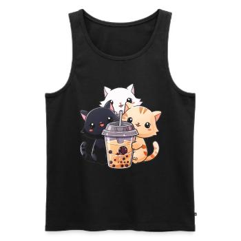 Bubble Tea Boba BubbleTea Kawaii Japan Tea Kpop - Männer Premium Bio Tank Top - Schwarz - Vorne - AI Model Male 178 light (178cm)