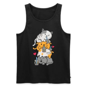 Bubble Tea Boba BubbleTea Kawaii Japan Tea Kpop - Männer Premium Bio Tank Top - Schwarz - Vorne - AI Model Male 178 light (178cm)