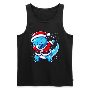 Christmas T-rex Santa Funny T-rex Lover - Men's Premium Organic Tank Top - black - Front - AI Model Male 178 light (178cm)