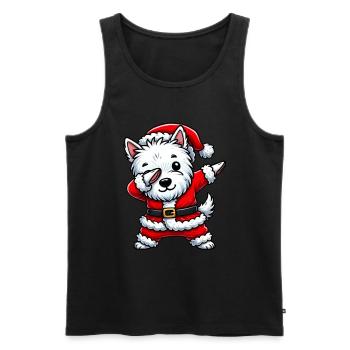 Weihnachten Westie West Highland Terrier Hund - Männer Premium Bio Tank Top - Schwarz - Vorne - Michal (187cm)