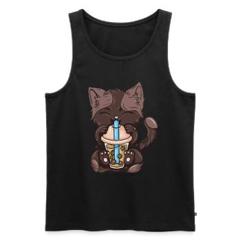 Bubble Tea Boba BubbleTea Kawaii Japan Tea Kpop - Männer Premium Bio Tank Top - Schwarz - Vorne - AI Model Male 178 light (178cm)