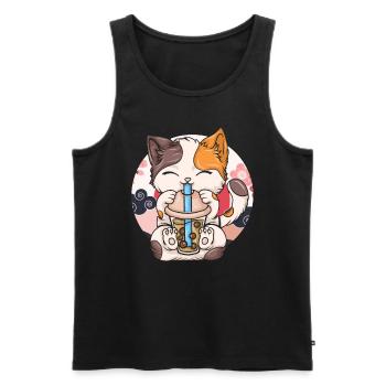 Bubble Tea Boba BubbleTea Kawaii Japan Tea Kpop - Männer Premium Bio Tank Top - Schwarz - Vorne - AI Model Male 178 light (178cm)