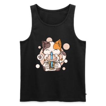 Bubble Tea Boba BubbleTea Kawaii Japan Tea Kpop - Männer Premium Bio Tank Top - Schwarz - Vorne - AI Model Male 178 light (178cm)