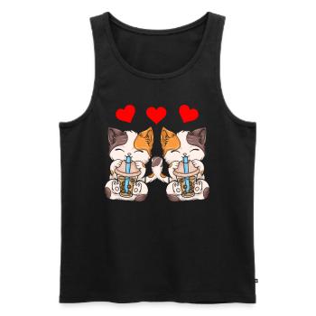 Bubble Tea Boba BubbleTea Kawaii Japan Tea Kpop - Männer Premium Bio Tank Top - Schwarz - Vorne - AI Model Male 178 light (178cm)