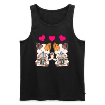 Bubble Tea Boba BubbleTea Kawaii Japan Tea Kpop - Männer Premium Bio Tank Top - Schwarz - Vorne - AI Model Male 178 light (178cm)