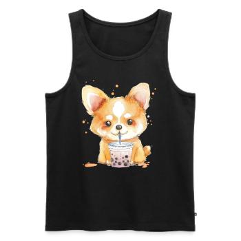 Bubble Tea Boba BubbleTea Kawaii Japan Tea Kpop - Männer Premium Bio Tank Top - Schwarz - Vorne - AI Model Male 178 light (178cm)