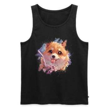 Bubble Tea Boba BubbleTea Kawaii Japan Tea Kpop - Men's Premium Organic Tank Top - black - Front - Michal (187cm)