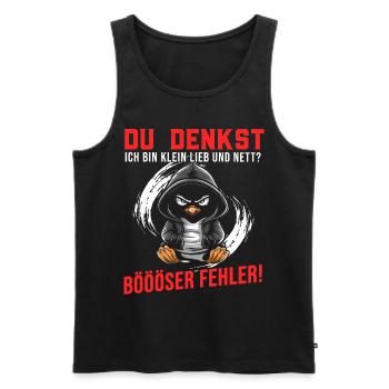 Penguin Tshirt Funny Funny Humor Sarcasm Office - Men's Premium Organic Tank Top - black - Front - Michal (187cm)