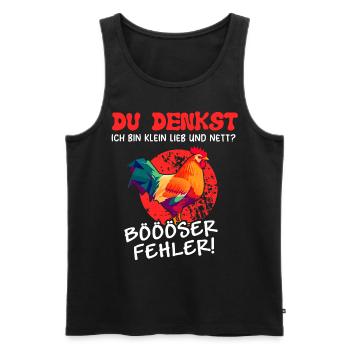 Poulet Tshirt Drôle Drôle Humour Sarcasme Bureau - Débardeur bio Premium Homme - noir - Devant - Michal (187cm)