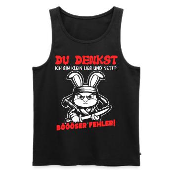 Hase Tshirt Lustig Witzig Humor Sarkasmus Büro - Männer Premium Bio Tank Top - Schwarz - Vorne - Michal (187cm)