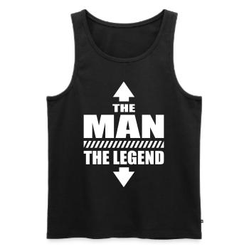 The Man The Legend Macho Casanova Sprüche - Männer Premium Bio Tank Top - Schwarz - Vorne - AI Model Male 178 light (178cm)