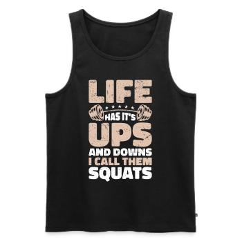 Fitness Trainer Weightlifting GYM Bodybuilding - Men's Premium Organic Tank Top - black - Front - Michal (187cm)