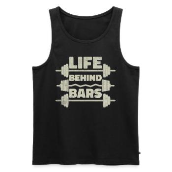 Fitness Trainer Weightlifting GYM Bodybuilding - Men's Premium Organic Tank Top - black - Front - Michal (187cm)