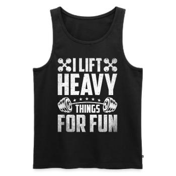 Entraîneur de fitness Haltérophilie GYM Musculation - Débardeur bio Premium Homme - noir - Devant - Michal (187cm)