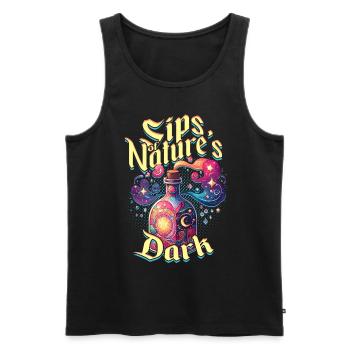 Apotheker Kräutersammler Sips Of Natures Dark - Männer Premium Bio Tank Top - Schwarz - Vorne - AI Model Male 178 light (178cm)