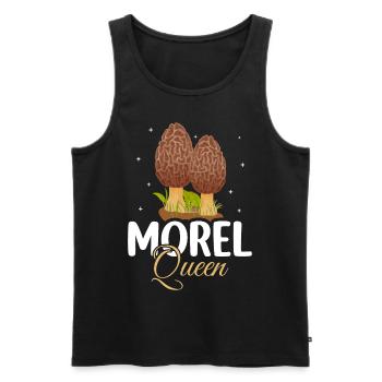 Morel Queen Mycologist Mushroom Lover Queen - Men's Premium Organic Tank Top - black - Front - AI Model Male 178 light (178cm)