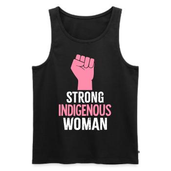 Native American Strong Indigenous Woman - Men's Premium Organic Tank Top - black - Front - Michal (187cm)