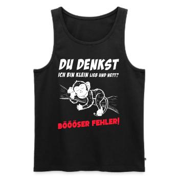 Monkey Tshirt Funny Funny Humor Sarcasm Office - Men's Premium Organic Tank Top - black - Front - AI Model Male 178 light (178cm)
